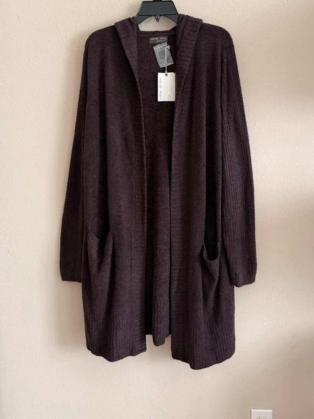 Barefoot Dreams Relaxed Hooded Cardigan Plus Size 1X Espresso NWT